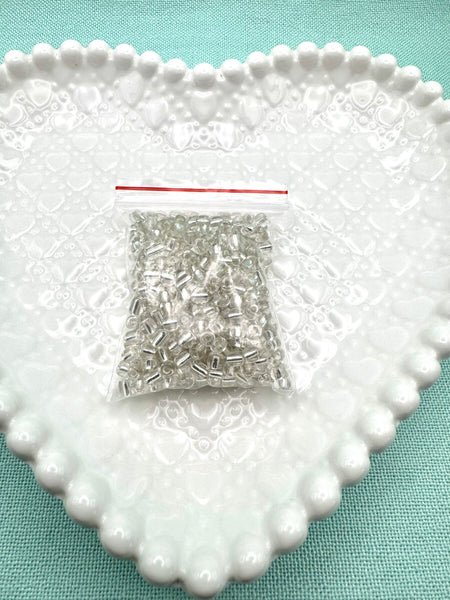 Silver lined 4mm glass seed beads