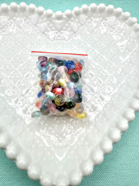 6mm dark colored glass donut beads