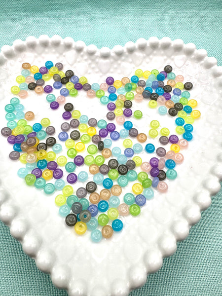 Blue green purple glass donut mix 6mm
