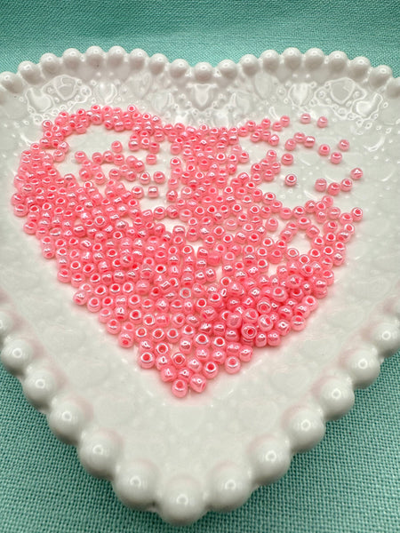 Pink 4mm seed beads