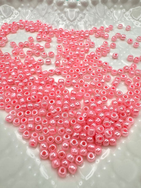 Pink 4mm seed beads