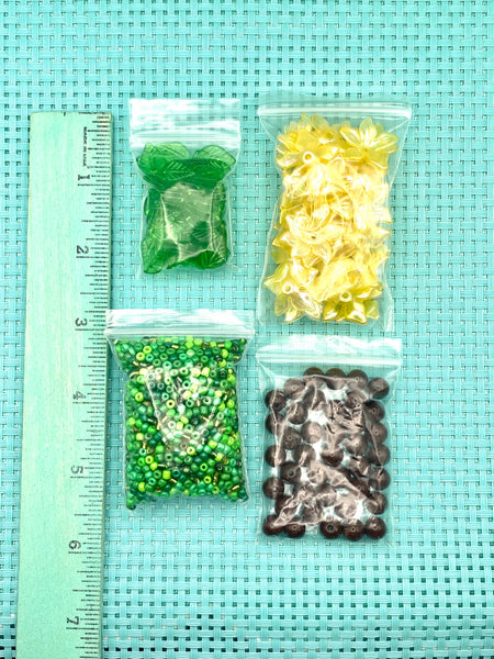 Bead kit for making sunflowers