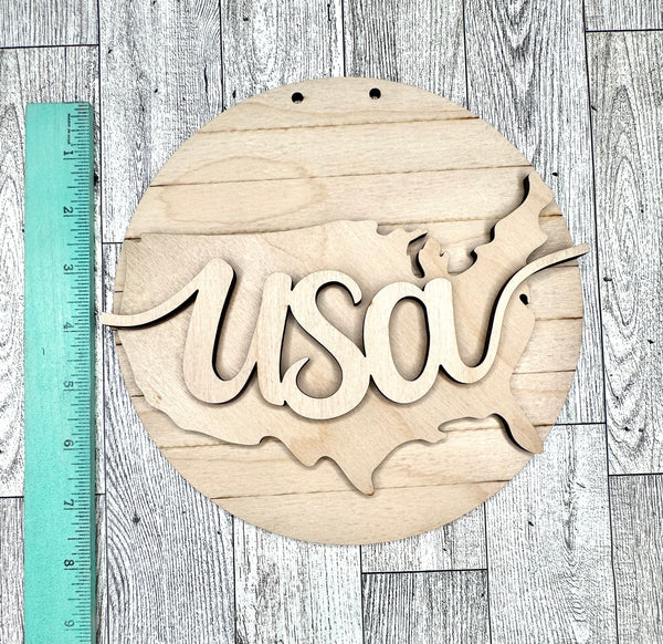 USA round DIY sign