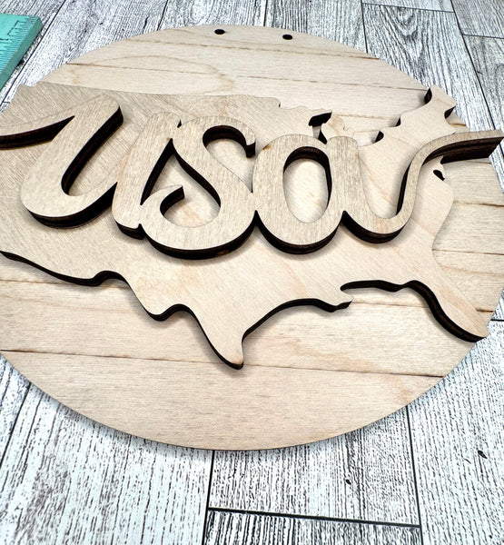 USA round DIY sign