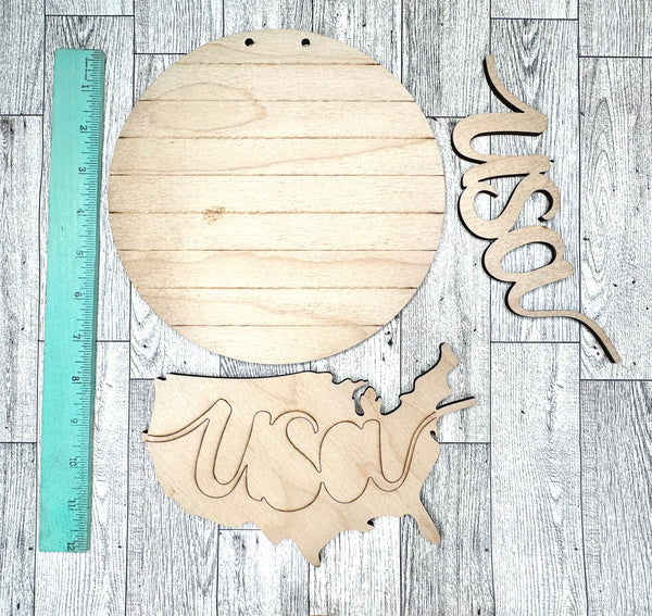 USA round DIY sign