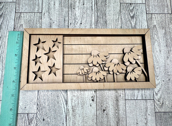 Flag sign with daisies DIY