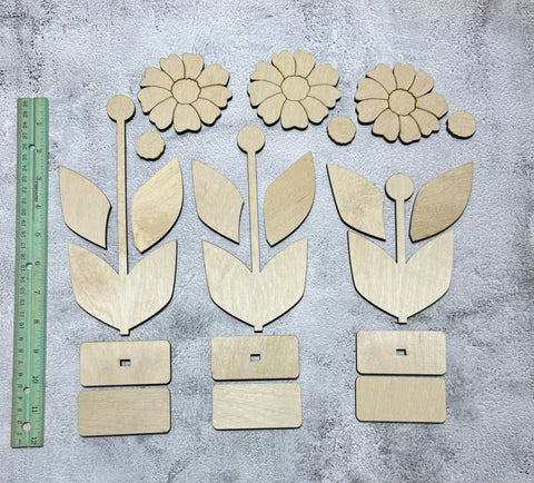 Set of 3 standing daisies DIY kit