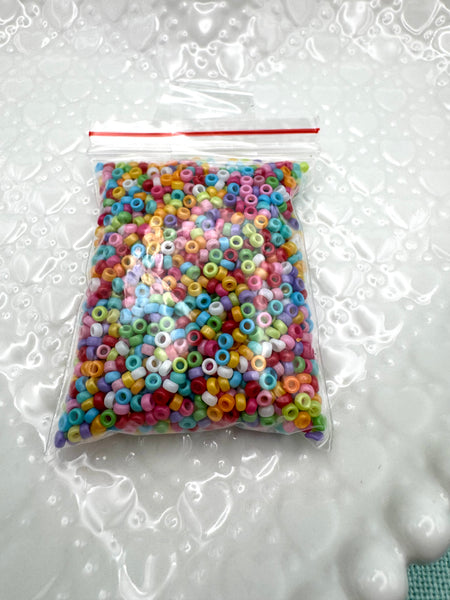 Primary colored 2.5mm glass seed beads