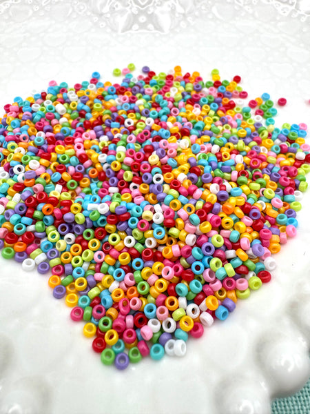Primary colored 2.5mm glass seed beads