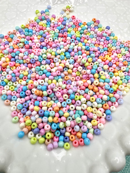 3mm pastel glass seed beads