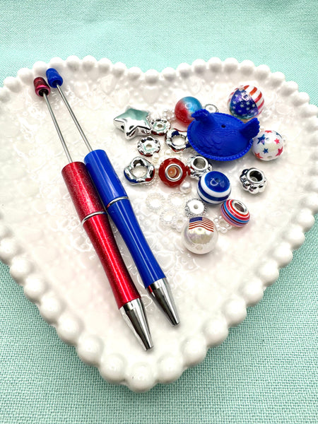 Patriotic beadable pen kit
