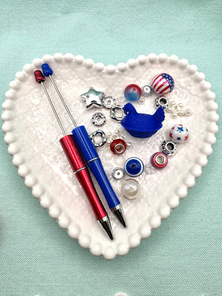 Patriotic beadable pen kit