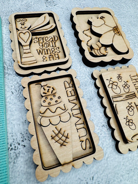 Set of 4 summer mini signs DIY