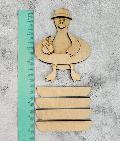 Goose in a pool float ledge sitter DIY