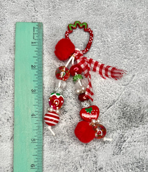 Red strawbery bag charm DIY kit