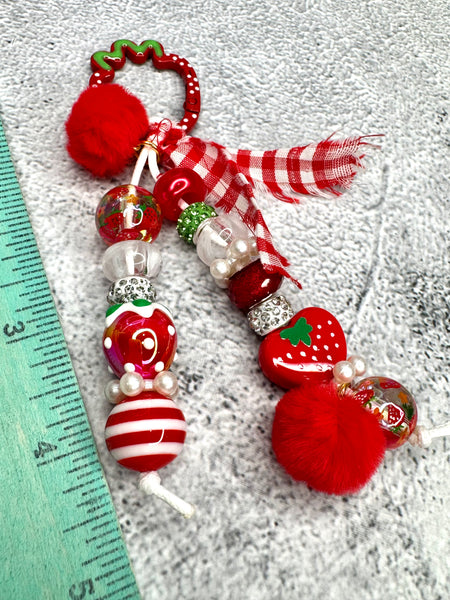 Red strawbery bag charm DIY kit
