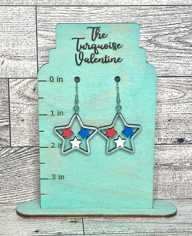 Silver star earrings