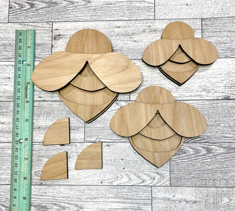 Set of 3 Bee shelf sitters