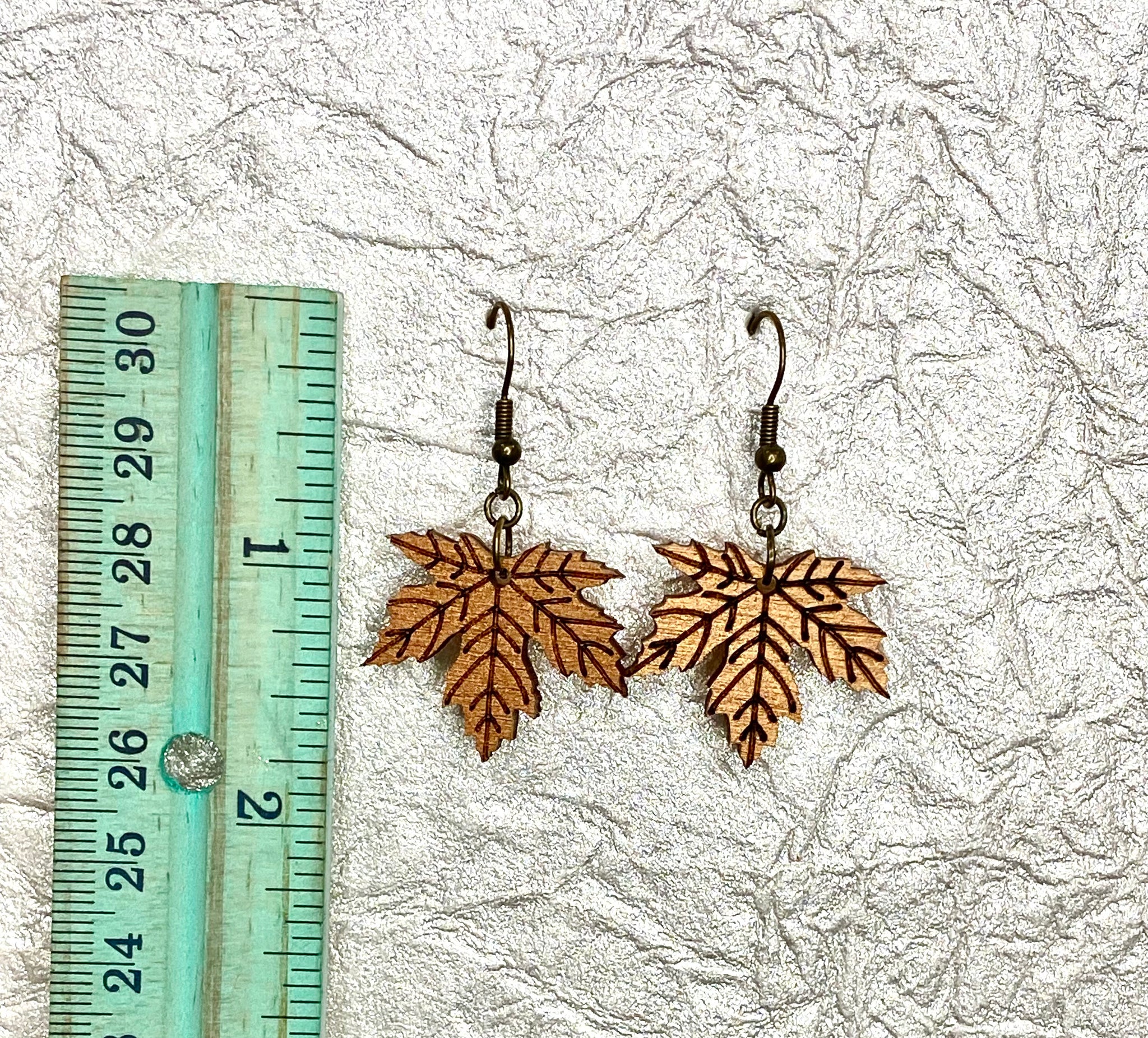 Leaf earrings copper