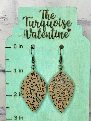 Leopard Gingerbread acrylic earrings