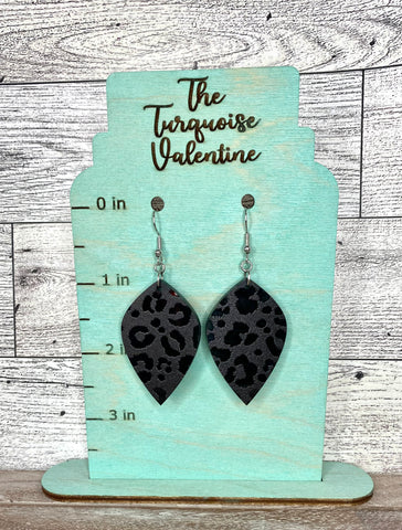 black leopard acrylic earrings