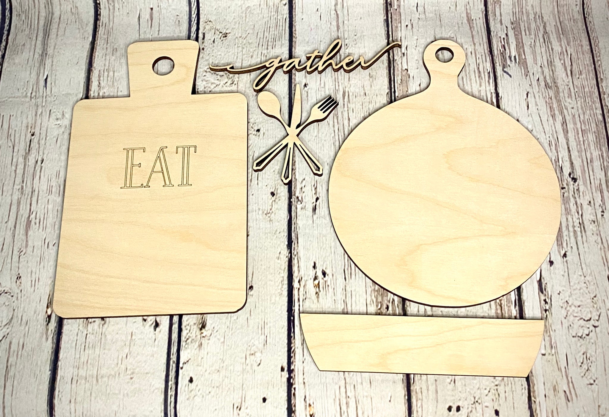 Two small unfinished cutting board replicas